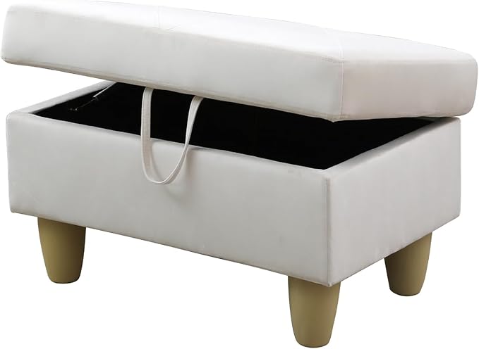 3-Piece L-Shaped Sectional Sofa Set w/Left Chaise and Storage Ottoman-Button Tufted,97" Upholstered Couch for Living Room, Home, Office, 97inch, White-1 - LeafyLoom