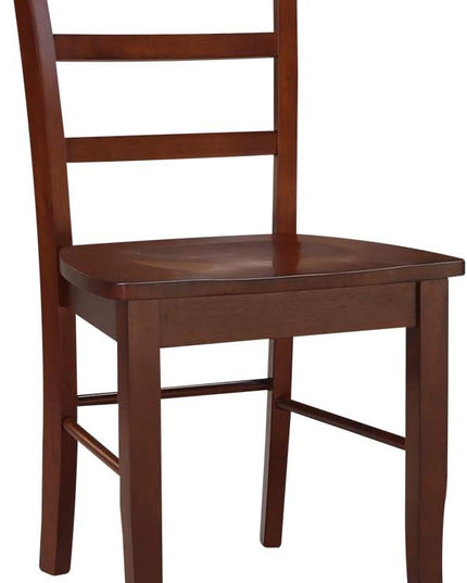 International Concepts Madrid Ladder Back Chair, Espresso - LeafyLoom