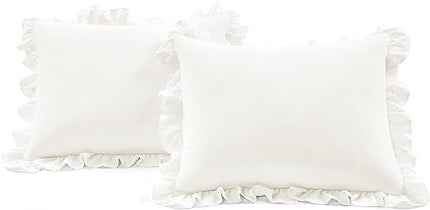 Lush Decor Reyna Ruffle Daybed Set - 6 Piece Cozy Ruffled Bedding Set - Timeless Elegance and Comfort - 68" W x 92" L, White - LeafyLoom