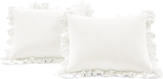 Lush Decor Reyna Ruffle Daybed Set - 6 Piece Cozy Ruffled Bedding Set - Timeless Elegance and Comfort - 68" W x 92" L, White - LeafyLoom