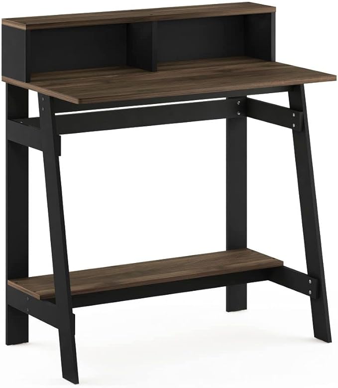 Furinno Simplistic A Frame Computer Desk, 17.9"D x 31.6"W x 35.5"H, Columbia Walnut - LeafyLoom