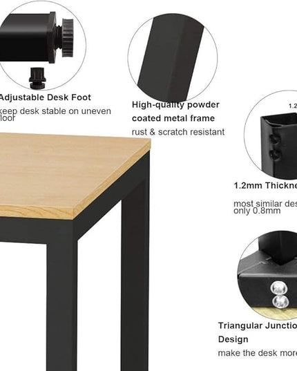 SogesGame Computer Desk, 47.2 inches Small Office Desk Computer Table Study Writing Desk Workstation for Home Office, Teak Dining Table - LeafyLoom