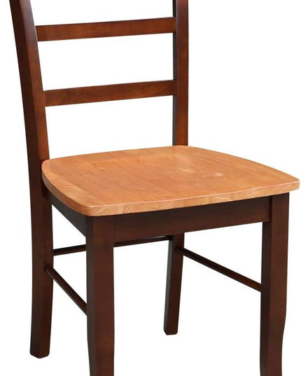 International Concepts Pair of Madrid LadderBack Chairs, Cinnamon/Espresso - LeafyLoom