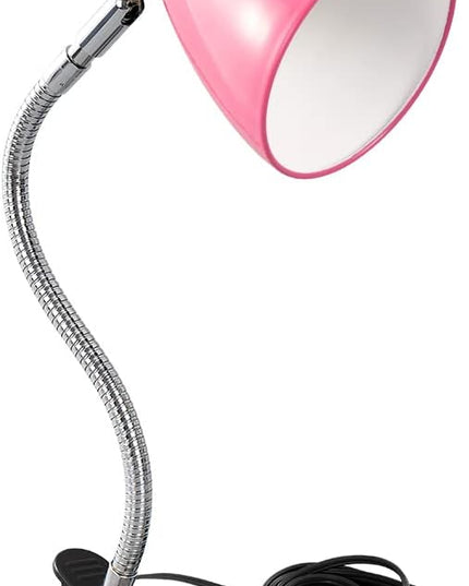 Metal Desk Lamps Clip on Lamp Clip on Light Portable Clamp On Reading Light,Eye-Caring Study Table Lamp with Flexible Goose Neck for Bedroom and Office Home Lighting (Rose red) - LeafyLoom