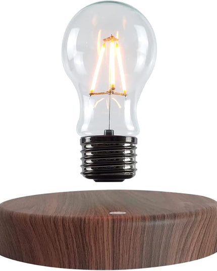 Floating Light Bulb, Magnetic levitating LED Desk Lamp Table lamp Night Light, 360 Degree Automatic Rotating Light, Unique Gifts for Christmas Office Decor - LeafyLoom