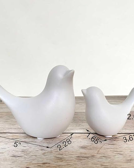 White Bedroom Decor Aesthetic, Ceramic Decor Birds White Decor for Shelves, Small Decor Items for Shelf Decor Accents, Decorative Birds Figurines Decorations for Living Room Table top Decor - LeafyLoom