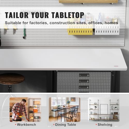VEVOR One-Piece Particle Board Desktop Universal Tabletop, 55" x 28" x 1", White - LeafyLoom