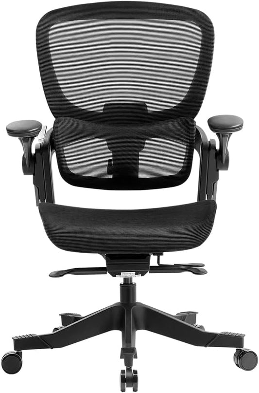 HINOMI H1 Classic V3 Ergonomic Office Chair with Lumbar Support - Comfy Computer Chair with Mesh, Home Office Desk Chair with Adjustable Arms, Comfortable Office Chair Back Support (without Headrest) - LeafyLoom