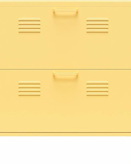 Novogratz Cache 2 Door Shoe Storage, Yellow - LeafyLoom