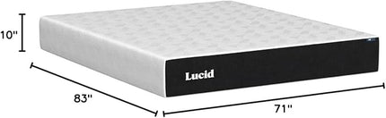 LUCID 10 Inch Memory Foam Mattress - Firm Feel - Infused with Bamboo Charcoal and Gel - Bed in a Box - Temperature Regulating - Pressure Relief - Breathable - California King Size - LeafyLoom