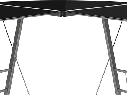 Flash Furniture Ginny L-Shaped Desk 83.5" Computer Corner Desk, Gaming Corner Desk, Home Office Corner Desk, Gaming Desk, Space Saving, Easy to Assemble, Black - LeafyLoom