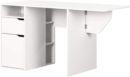 South Shore Crea Expandable Craft Table-Pure White - LeafyLoom