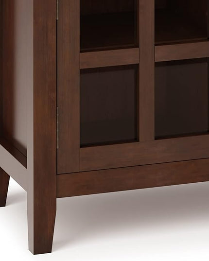 SIMPLIHOME Artisan SOLID WOOD 48 Inch Wide Contemporary TV Media Stand in Russet Brown for TVs up to 55 Inches, For the Living Room and Entertainment Center - LeafyLoom