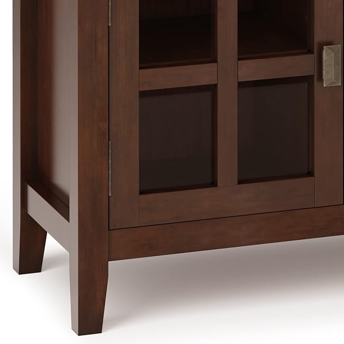 SIMPLIHOME Artisan SOLID WOOD 48 Inch Wide Contemporary TV Media Stand in Russet Brown for TVs up to 55 Inches, For the Living Room and Entertainment Center - LeafyLoom