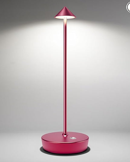 Cordless Table Lamps Rechargeable, 6000mAh Battery Operated LED Desk Lamp Outdoor Waterproof Portable Touch Dimmable Table Light for Patio Restaurant Dining Home Red - LeafyLoom