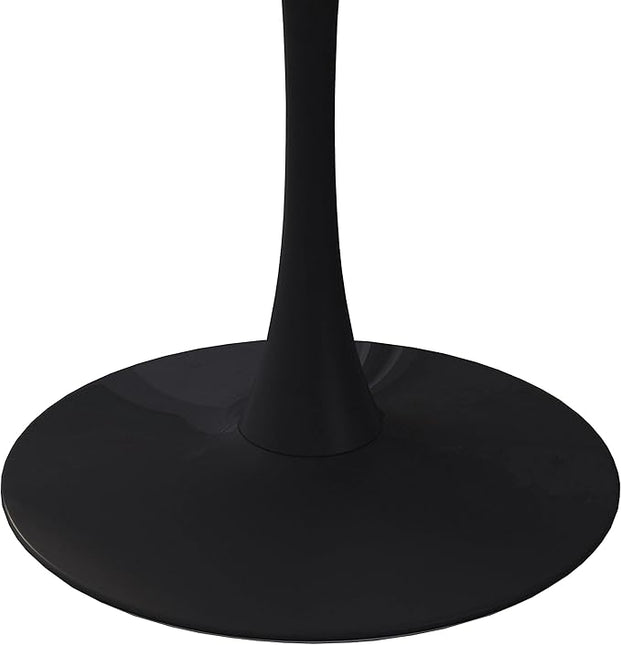 NicBex 42Inch Round Dining Table,Modern Kitchen Table with Printed Oak Grain Tabletop and Metal Base for 2 to 4,Leisure Coffee Table for Kitchen,Small Space and Living Room,Space-Saving,Easy Clean,Oak - LeafyLoom