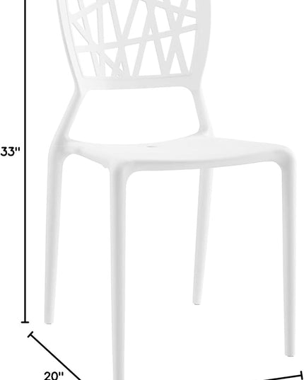 Modway Astro Stacking Accent Kitchen and Dining Room Chair in White - Fully Assembled - LeafyLoom