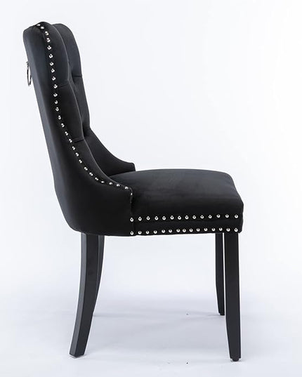 NicBex Haerin-SD-00099-LWJ Dining Chairs, 25.5"x19.7"x37.4", Deep Black - LeafyLoom