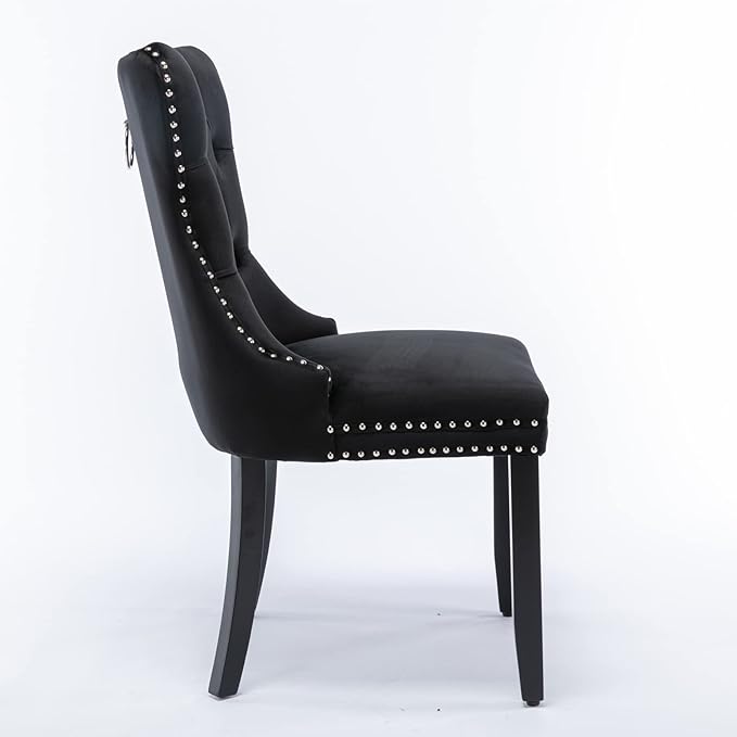 NicBex Haerin-SD-00099-LWJ Dining Chairs, 25.5"x19.7"x37.4", Deep Black - LeafyLoom