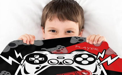 Sunnycitron Gaming Comforter Set for Boys Gamer Bedding Full Size Gamer Comforter Boys Teen Gamepad Game Bedding Kid's Comforter Set 1 Comforter with 2 Pillowcases - LeafyLoom