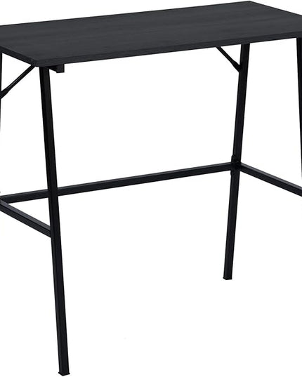 FurnitureR Home Office Computer Desk, Compact Writing Desk Study Desk with Metal Frame for Apartment, Dorm, Bedroom, Small Space (39.4 Inch, Black) - LeafyLoom