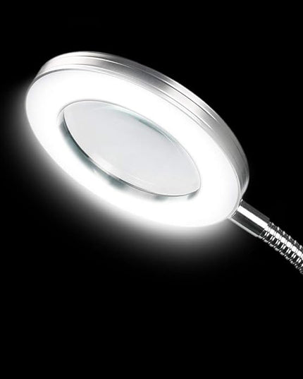 ATOMUS 2.5X Magnifying Lamp, LED USB Rechargeable Tattoo Beauty Magnifier Lamp with Metal Clip for Eyebrow Tattoo Manicure Eyelash Extension Read - LeafyLoom