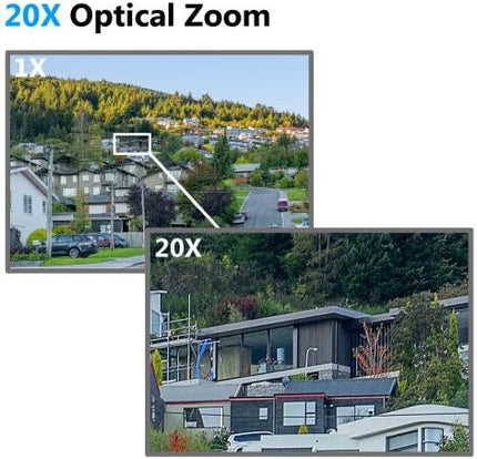 SUNBA 4K 8MP PTZ Camera Outdoor, IP PoE+ Security Dome, 20X Optical Zoom, Two Way Audio &Built-in TF Card Slot, 24x7 Automatic PTZ Tour, Night Vision up to 328ft (405-D20X 4K) SUNBA%C2%AE