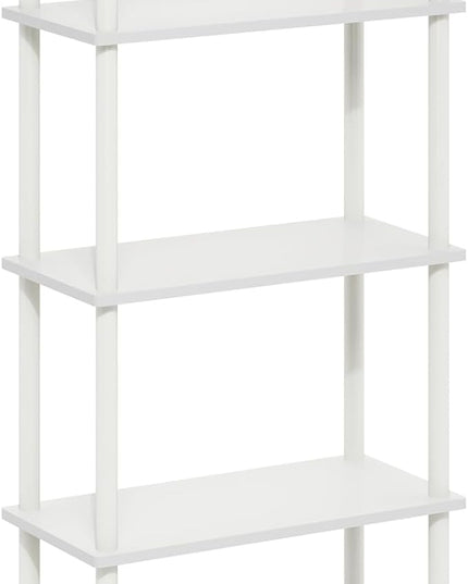Furinno Turn-N-Tube 5-Tier Multipurpose Shelf Display Rack, White/White - LeafyLoom