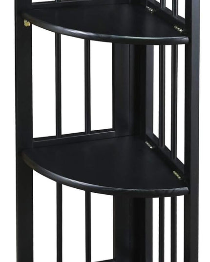 Casual Home 4 tier Corner Folding Bookcase, Black - LeafyLoom