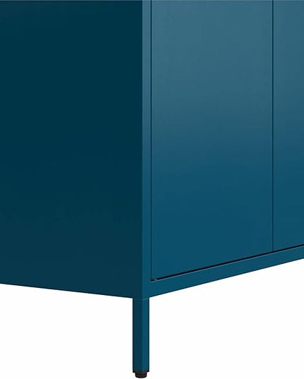 Mr. Kate Annie Tall Metal 2 Door Cabinet, Deep Ocean Blue - LeafyLoom