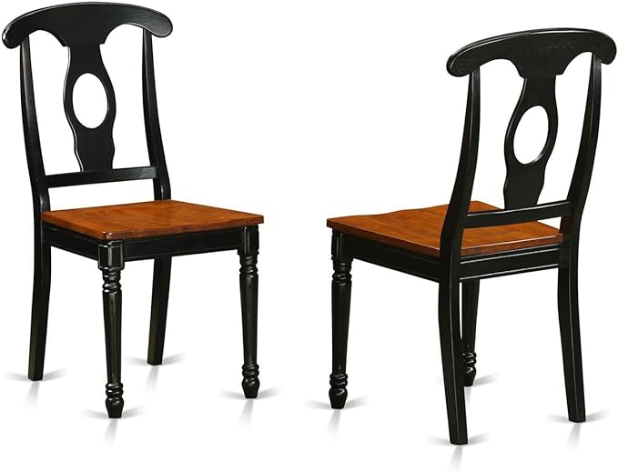 East West Furniture HLKE5-BCH-W 5 Piece Dining Room Table Set Includes a Round Kitchen Table with Pedestal and 4 Dining Chairs, 42x42 Inch, Black & Cherry - LeafyLoom
