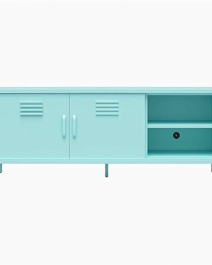 Novogratz Cache Metal Locker-Style TV Stand for TVs up to 65", Mint - LeafyLoom