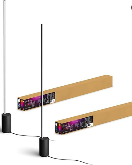 Philips Hue Signe Smart Floor Lamp, Black - White and Color Ambiance LED Color-Changing Light - 2 Pack - Control with Hue App - Compatible with Alexa, Google Assistant, and Apple Homekit PhilipsHue