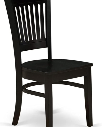 East West Furniture Vancouver Dining Room Slat Back Wood Seat Chairs, Set of 2, Oak - LeafyLoom