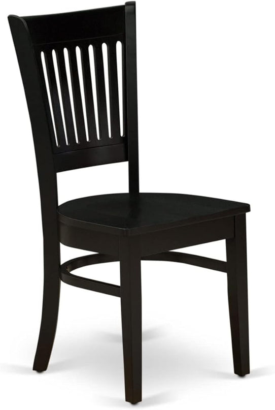 East West Furniture Vancouver Dining Room Slat Back Wood Seat Chairs, Set of 2, Oak - LeafyLoom