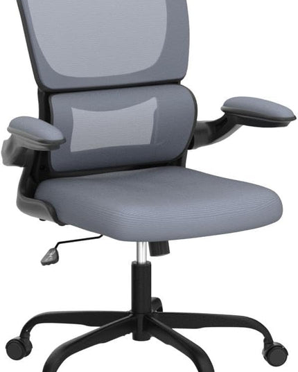 Office Chair, Ergonomic Desk Chair with Lumbar Support and Adjustable Armrests, Comfy Desk Chair Breathable Mesh Mid Back Computer Chair, Reclining Office Chair for Home Office - DarkGray - LeafyLoom