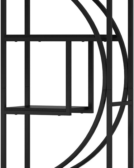 Bookshelf, 70.9” Wood Bookcases Open Shelves with Metal Frame, 7 Tier Tall Book Shelf, Freestanding Display Rack Storage Shelving Unit for Bedroom, Living Room, Easy Assembly (Black) - LeafyLoom