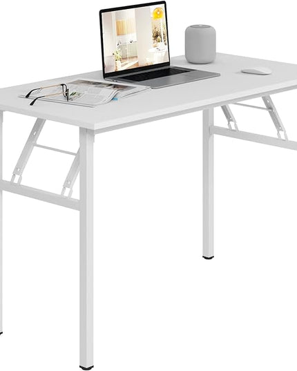 Need Office Computer Desk - 47.2L Sturdy and Heavy Duty Folding Laptop Table,Writing Table/Home Office Desk/Sewing Table,No Assembly Required,White AC5DW(120 * 60) - LeafyLoom