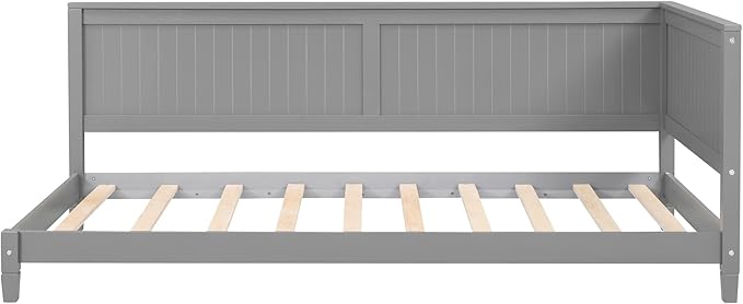 Bellemave Twin Size Wood Daybed, Wood DayBed Sofa Bed Frame for Living Room Bedroom,Solid Wood Daybed Twin Size Sofa Bed Frame with Wood Slat Support,No Box Spring Needed,Gray - LeafyLoom