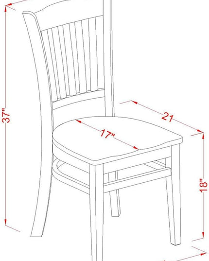 East West Furniture GRC-WHI-W Groton Dining Chairs - Slat Back Wooden Seat Chairs, Set of 2, Linen White - LeafyLoom
