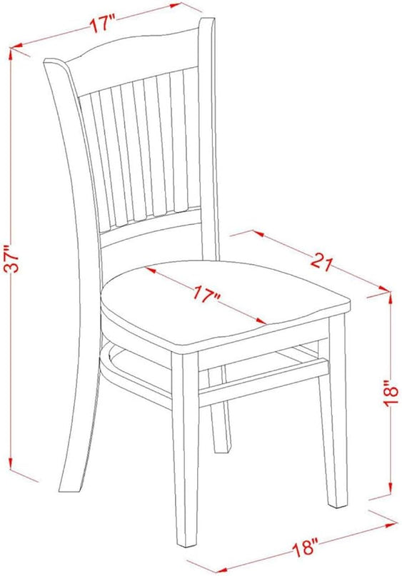 East West Furniture ANGR3-MAH-W 3 Piece Dinette Set for Small Spaces Contains a Round Room Table with Pedestal and 2 Kitchen Dining Chairs, 36x36 Inch - LeafyLoom