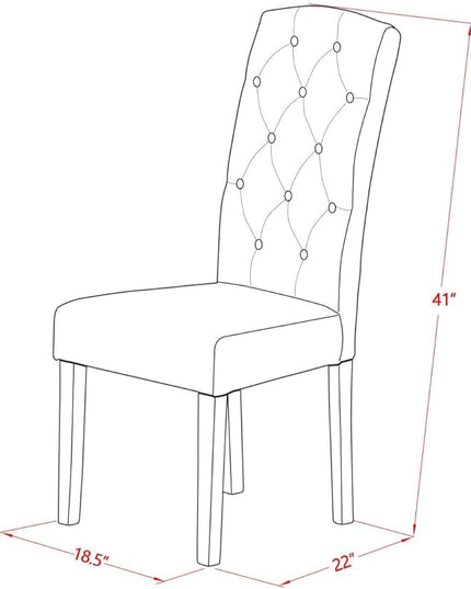 East West Furniture DLCE3-MAH-10 Dublin 3 Piece Dinette Set for Small Spaces Contains a Round Table with Dropleaf and 2 Dahlia Linen Fabric Parsons Dining Chairs, 42x42 Inch, Mahogany - LeafyLoom