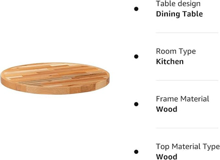 Flash Furniture Mayfair 30" Round Butcher Block Style Table Top, Natural - LeafyLoom