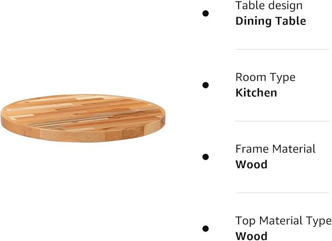 Flash Furniture Mayfair 30" Round Butcher Block Style Table Top, Natural - LeafyLoom