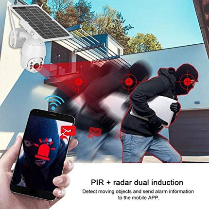 100% Wire-Free Wireless Rechargeable Battery Solar Powered Outdoor 1080P Pan Tilt WiFi Security Camera PIR Motion Recording Two-Way Audio IP65 Weatherproof Night Vision Built-in SD Slot Alptop