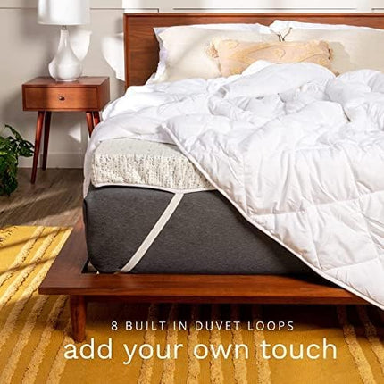 ViscoSoft Queen/Short Queen Microfiber All Seasons Down Alternative Comforter - Cooling Breathable Premium Soft Reversible Microfiber Duvet Blanket - LeafyLoom