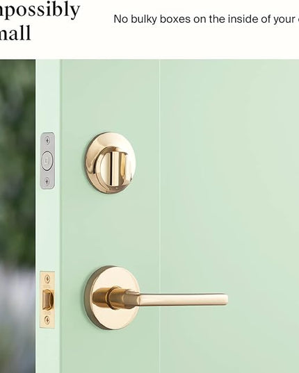 Level Lock Smart Lock - World's Smallest Smart Lock - Level App for iOS & Android - Works with Apple Home (Polished Brass) Level
