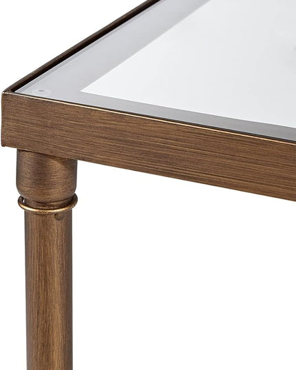 NicBex Coffee Table Wooden Coffee Table with Storage Rectangle Center Tables with Metal Legs Dining Table for Living Room, Dining Room, Office, and Bedroom,44" W, Bronze - LeafyLoom