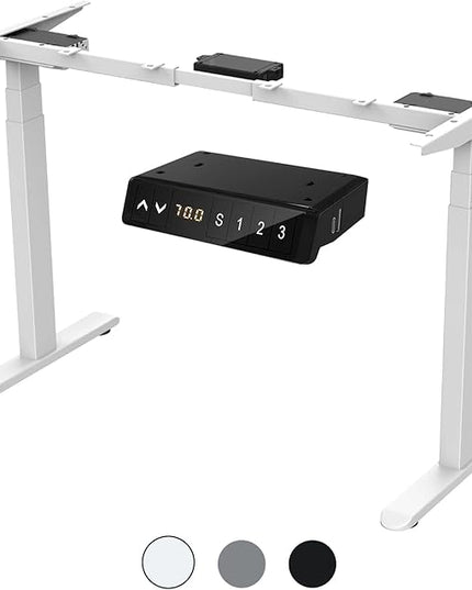 AIMEZ0 Dual Motor Sit Stand Desk Adjustable Electric Standing Desk Frame with LCD Touch Screen Adjustable Height 27.4-45.6 inches for Home & Office Table (Frame Only) White - LeafyLoom