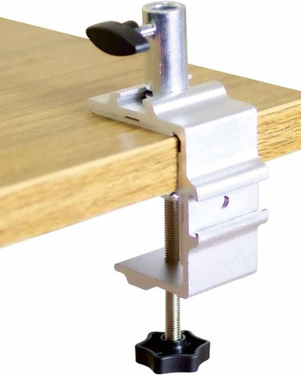 Heavy Duty Replacement Clamp for 1/2” Base Magnifying Lamp，Desk Lamp，Magnify Lamp，Swing Arm Lamp，Mic Microphone Suspension Boom Scissor Mount(Silver) - LeafyLoom